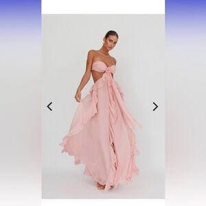Santiago Cut-Out Ruffle Maxi Dress Blush